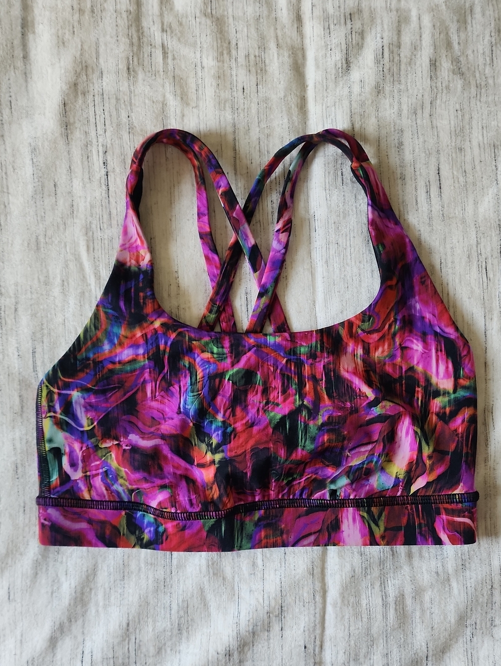 Lululemon Multicolor Strappy Sports Bra - Purple/Pink 4/XS